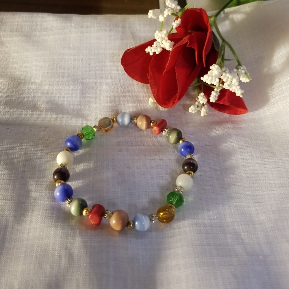Multi colored and gold bracelet